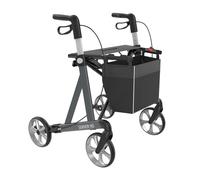 Server HD Heavy Duty Rollator with Seat, Backrest, Bag and Crutch Holder, Sturdy and Lightweight (Medium)