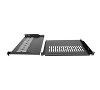 Server Rack Shelf-Universal Vented Rack Mount Cantilever Tray for 19" Network Rack & Cabinet - Heavy Duty Steel - Weight Capacity 55lb-1U H 10" D/ 2 Pieces Packaging GLOBALRACK (1U12, 12INCH)