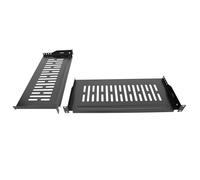 Server Rack Shelf-Universal Vented Rack Mount Cantilever Tray for 19" Network Rack & Cabinet - Heavy Duty Steel - Weight Capacity 50lb-1U H 8" D/ 2 Pieces Packaging GLOBALRACK (1U8, 8INCH)