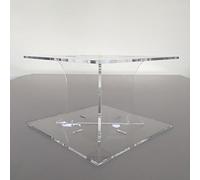 Servewell Classic Square Single Tier Cake Stand - Clear - Base 15 cm, Top 13 cm