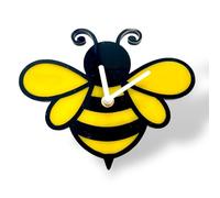 Servewell Decorative Bumble Bee Wall Clock, Black and Yellow, Modern Design 25cm