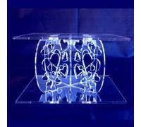 Servewell Heart Design Square Single Tier Cake Stand - Clear - Base 15 cm, Top 13 cm