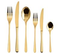 Sambonet Taste Cutlery Set for 6, 36 Pieces, 6 Table Spoons, 6 Table Forks, 6 Table Knives, 6 Fruit Forks, 6 Fruit Knives and 6 Teaspoons, Made of Stainless Steel PVD Finish, Dishwasher Safe, Gold