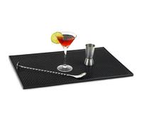 bar@drinkstuff Service Bar Mat - 12 x 18inch Black Rubber Drip Mat