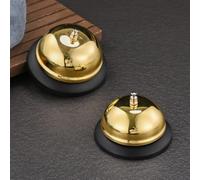 Service Bell for Restaurant Kitchen Bar Table Food Serving with Stainless Steel Build and Minimalist Shape (Big Golden)