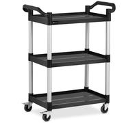 Service Cart 3 Shelves 63 x 40 cm 90 kg Black - Waiter Trolleys by Royal Catering Black