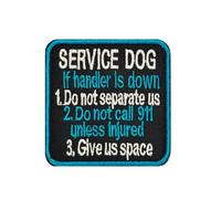Service Dog If Handler is Down Do Not Separate Us Patches, Hook and Loop Tactical Embroidered Patches,Working Dog Patches for Vest Harnesses Collars Leashes