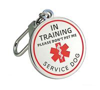 Service Dog in Training Tag for Harness, ID Tag Easily Attach to Dog Collar, Harness (Small)