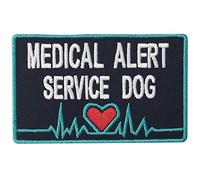 Service Dog Medical Alert Vests/Harnesses Patch Embroidered Badge Fastener Hook & Loop Emblem - Blue