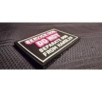 Service Dog Patch DO NOT Separate from Handler PVC Rubber Glow in The Dark Velcro-Compatible sdit Emotional Support Therapy Police k9 Guide Dog (Pink)