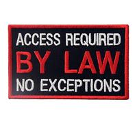 Service Dog Patch Vests/Harnesses Access Required By Law No Exceptions Applique Embroidered Fastener Hook & Loop Emblem