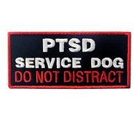 Service Dog Patch Vests/Harnesses PTSD Do Not Distract Applique Embroidered Fastener Hook & Loop Emblem