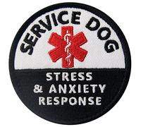 Service Dog Stress Stress & Anxiety Response Vests/Harnesses Emblem Embroidered Fastener Hook & Loop Patch