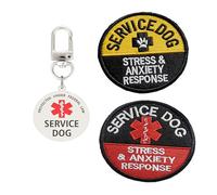 Service Dog Tag, Stress & Anxiety Response Patch and Paw Patch Hook & Loop for Dog Vest Harness(13)