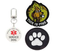 Service Dog Tag, This is Fine Dog Patch and Paw Patch Hook & Loop for Dog Vest Harness(06)