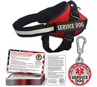 Service Dog Vest + ID Tag 50 ADA Information Cards - Harness w Patch in Sizes X Small to XX Large, Metal has Durable Clip, Animal Cards. ESA Accessory Set
