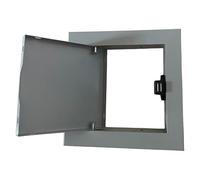 Service Door Gray Access Panel Drywall Wall Ceiling, Click Open/Close Metal Inspection Electrical Plumbing Wall Hole Cover, No Key Lockable Access