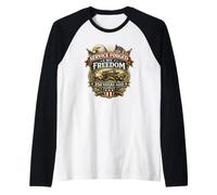 Service Forged Freedom 250 Years Ago Veteran Eagle Flag 1776 Raglan Baseball Tee