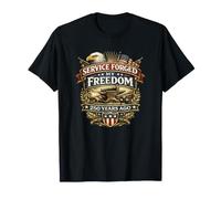 Service Forged Freedom 250 Years Ago Veteran Eagle Flag 1776 T-Shirt