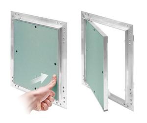 Service Hatch GK Insert 250 x 300 mm Gypsum Cardboard 12.5 mm KRAL6 Service Door Inspection Hatch 25 x 30 cm Service Maintenance Hatch Service Opening with Aluminium Frame Suitable for Moist Rooms Green Drywall