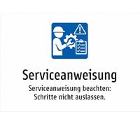 Service Instructions - Follow Service Instructions: Do Not Miss Steps - Sticker A4: 297 x 210 mm - With Graphic and Text