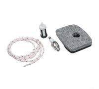 Service Kit, 4-Piece Replacement Parts, Air Fuel Filter Spark Pull Cord, Compatible with BG56 BG86C SH56C SH86 SH86C Leaf Blower Vacuum, Essential Maintenance for Garden Yard for Outdoor Power
