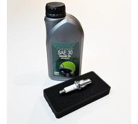 Service Kit for Cobra Lawnmowers: M40SPC, M46SPC, M46C, RM40SPC, RM40SPCE, RM46C, RM46SPC, RM46SPCE - DG450 OHV engine - Air filter, spark plug and oil.
