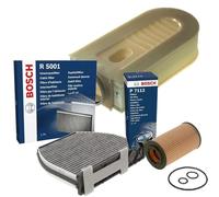 SERVICE KIT for Mеrcedes C220 2.2 CDI W204 (2008 ->) - Genuine Bosch Oil Filter & Air Filter & Cabin Filter P7112 S0133 R5001