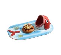 Service Tray for Sushi - Refined Ceramic Ensemble, Authentic Japanese Dish | Craft Parts with a Non Linfal Enamel - Traditional Elegance for Salad Meals But