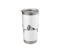 Service with A Smash Badminton Player Shuttlecock Racket Stainless Steel Insulated Tumbler