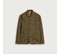 Service Works Men's Patterned Easy Chef Shirt Brown Leopard Medium