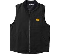 Service Works - Men's sleeveless jacket in organic cotton canvas - Canvas Work Vest Black for Men - Size L Black L