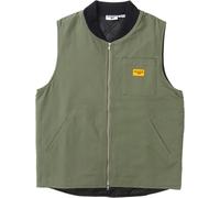 Service Works - Men's sleeveless jacket in organic cotton canvas - Canvas Work Vest Olive for Men - Size L - Khaki Khaki L