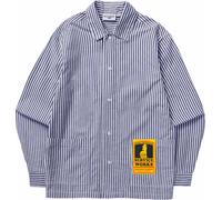 Service Works - Organic cotton shirt - Poplin Stripe Waiter Shirt Royal for Men - Size M - Blue Blue M