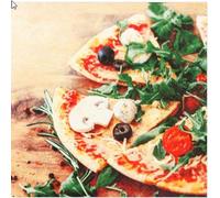 Servietten Essen und Trinken 20-Pack 33 x 33 cm Disposable Napkins, Pizza Design, 3-Ply, Made in Germany