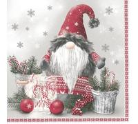 Servietten Weihnachten 20 Napkins, Furry Gnome, Winter, Christmas Table Decoration, 33 x 33 cm