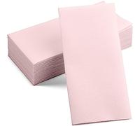 Servietto 12" x 17" Disposable Linen-Feel Decorative Napkins, Light Pink, 50 count