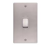 Servimat Vimark Vpd1301Ssw Pro Décor 50A Dp Switch Tall Stainless Steel White Insert
