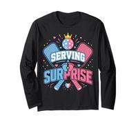 Serving A Surprise Pickleball Gender Reveal Long Sleeve T-Shirt