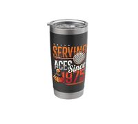 Serving Aces Since 1975 Badminton Lover 50th Birthday Stainless Steel Insulated Tumbler