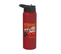 Serving Aces Since 1975 Squash Lover 50th Birthday Stainless Steel Insulated Water Bottle