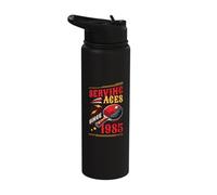 Serving Aces Since 1985 Table Tennis Lover 40th Birthday Stainless Steel Insulated Water Bottle