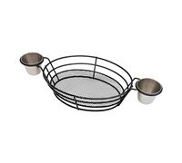 Serving Basket - Reusable Food Container, Integral Sauce Holders, Non Skid Base Bottom, Systematic Portion Containment Method, Kitchenware Accessory for Fried Snacks Indoor Outdoor Use