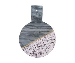 Serving Board Terrazzo Round Marble w/Handle & Rope Food Worktop Saver 25cm Slab