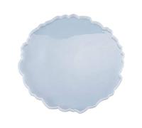 Serving Borad Crystal Epoxy Mold Crystal Irregular Round Tray Silicone Fruit Plate Casting Resin Mold Coaer Kit