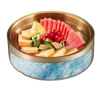 Serving Bowl with Ice - Double Wall Insulated Stainless Steel Salad Tray, Refrigerated Food Server | Outdoor Party Refrigerator Plate, Drink Bar Dish