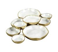 Serving Bowls - Decorative Nine Grid Plate For Elegant Table Display | Aluminum With Multi Bowl Layout, Large Snack Tray For Fruit Candy Appetizers Dining Parties Gatherings