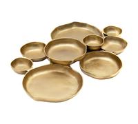 Serving Bowls For Entertaining - Decorative Nine-Grid Dessert Plate, Charcuterie Snack Tray, Gold And White Multi-Section Bowl | For Nuts Chips Fruit Candy Meals Appetizers Use In Dining Room