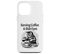 Serving Coffee And Side Eyes Cat Cafe Shop Funny Barista Case for iPhone 13 Pro Max