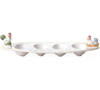 Villeroy & Boch - Spring Awakening Egg Plate "Rooster & Hen" for 4 Eggs, Microwave Safe, Easter Decorations Home, Easter Gifts for Adults, Premium Porcelain